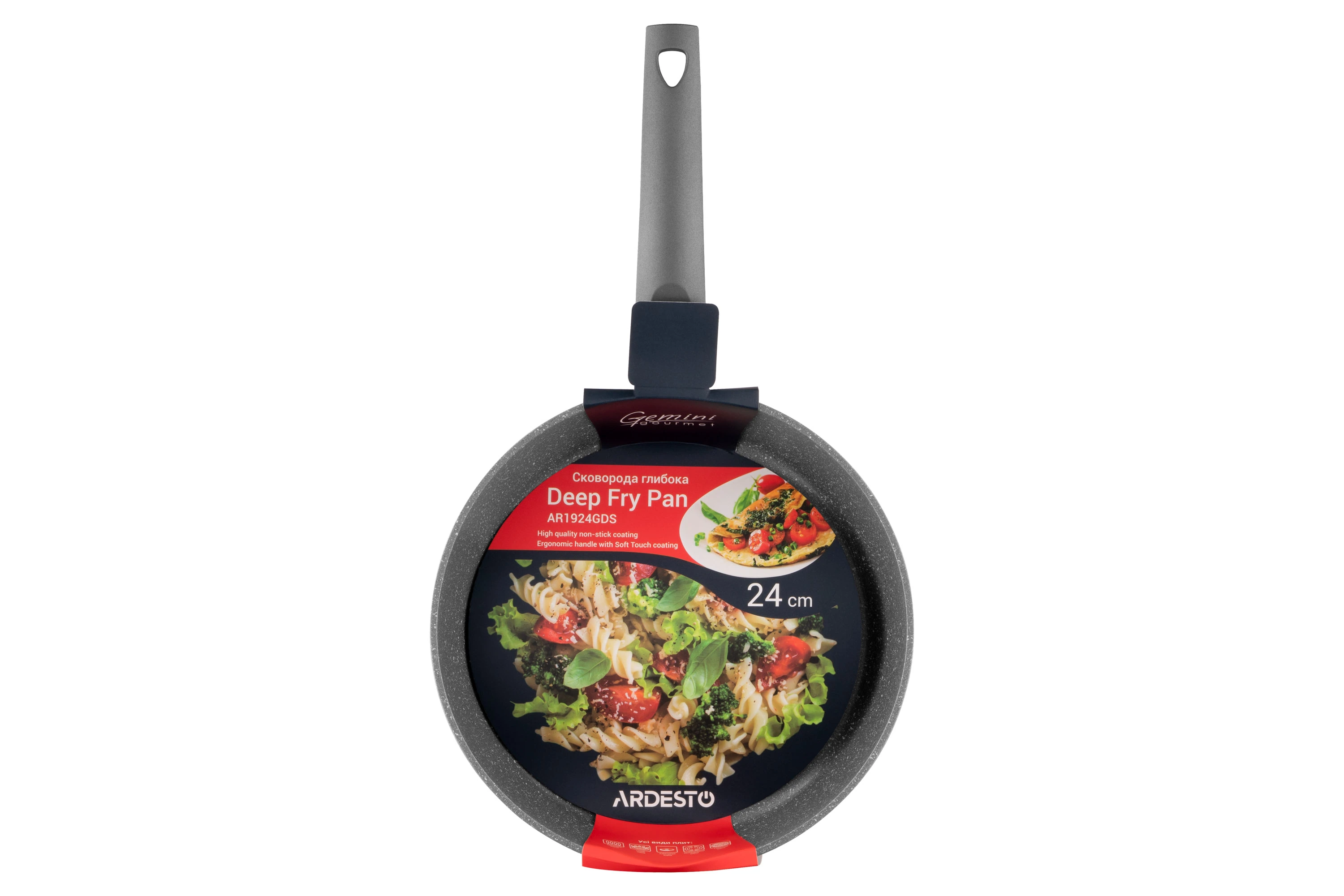 Сковорода глибока Ardesto Gemini Gourmet Apulia, 24см, алюміній, сірий - 2