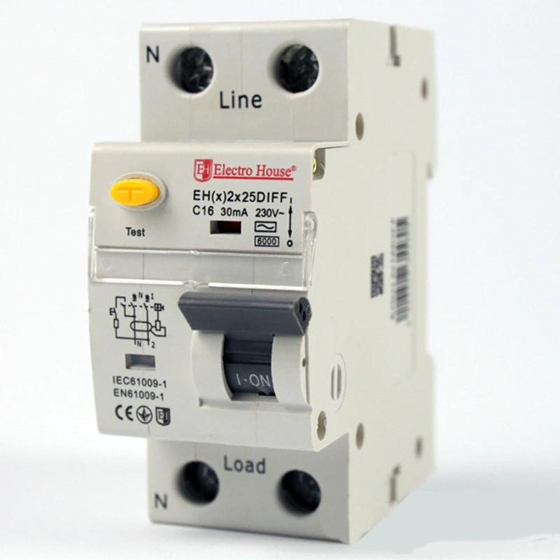 Дифф. автомат 25A 1p+N (2 модулі) 230-240 В 6кА