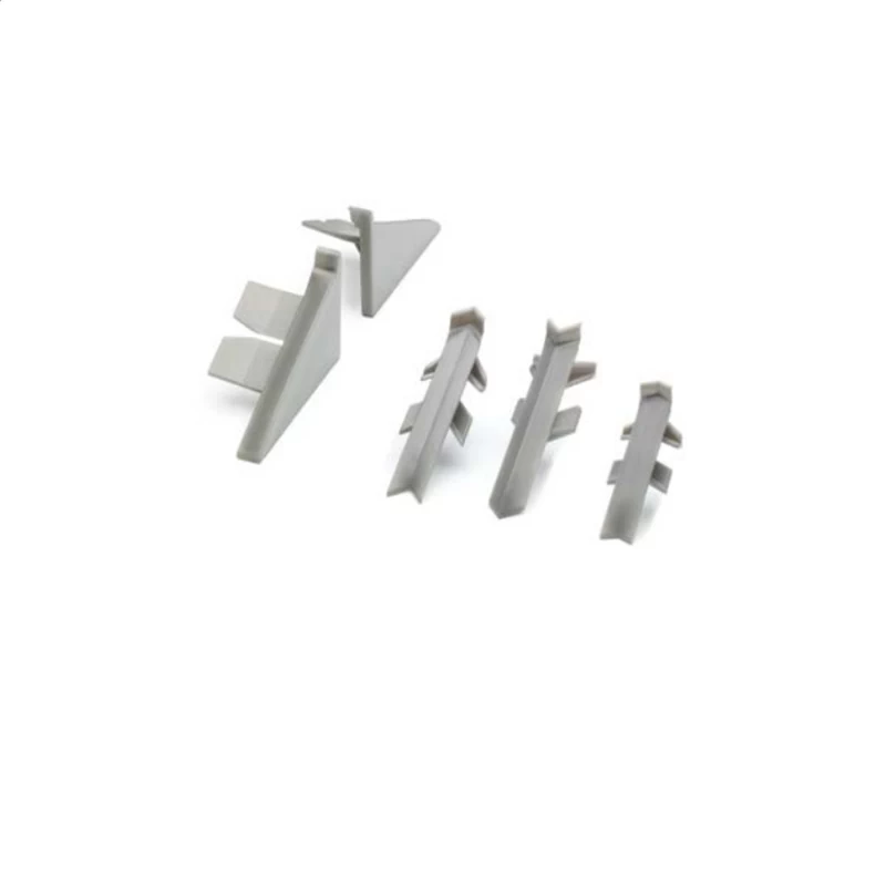 Набор фасованых елементов Rehau (заглушки и уголок) 98656 к плинтусу 606345-002 Серый металлик