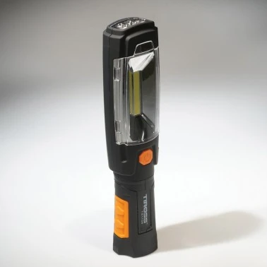 Фонарик с аккумулятором ручной с крючком 3Вт, оранжевый