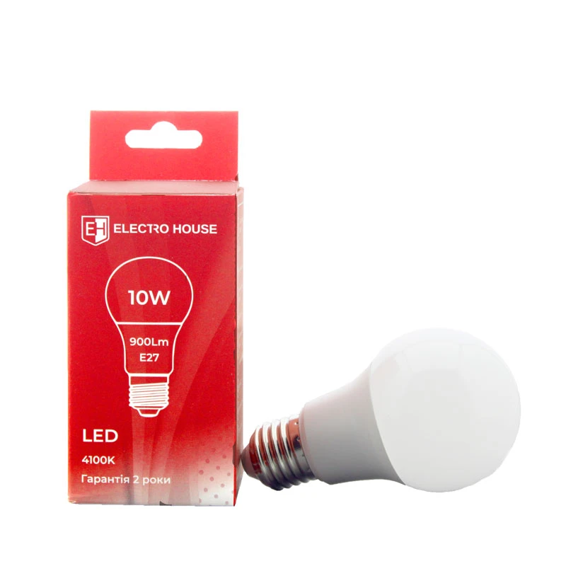 LED лампа A60 10Вт E27 4100К 900 Лм 170-265 В
