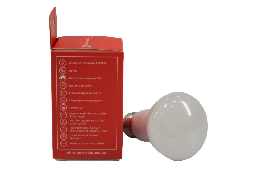 LED лампа R63 9Вт E27 4100К 810 Лм 165-265 В - 2