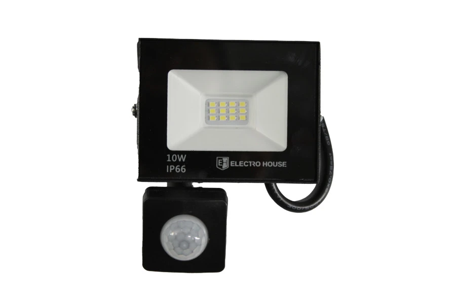 LED прожектор з датчиком руху 10Вт  1000 Лм  6500К   холодний білий  SMD2835
