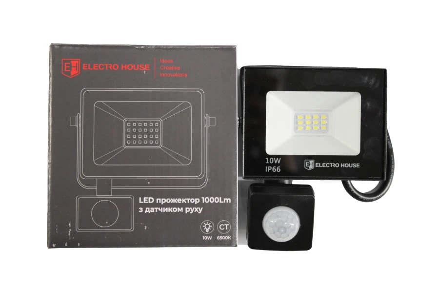 LED прожектор з датчиком руху 10Вт  1000 Лм  6500К   холодний білий  SMD2835 - 2