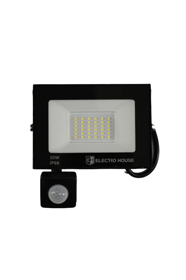 LED прожектор з датчиком руху 30Вт  3000 Лм  6500К   холодний білий  SMD2835