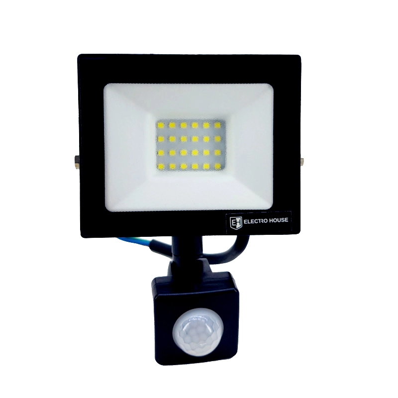 LED прожектор з датчиком руху 30Вт SMD5730, холодний білий 6500К, 2700 Лм