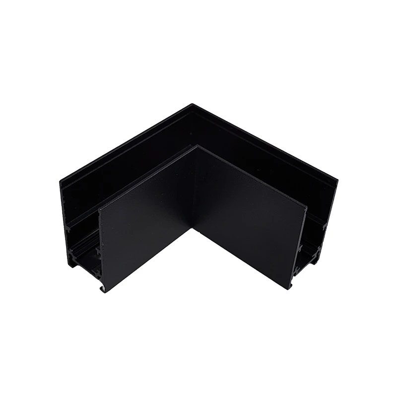 Угол трековой магнитной рейки накладной горизонтальный черный