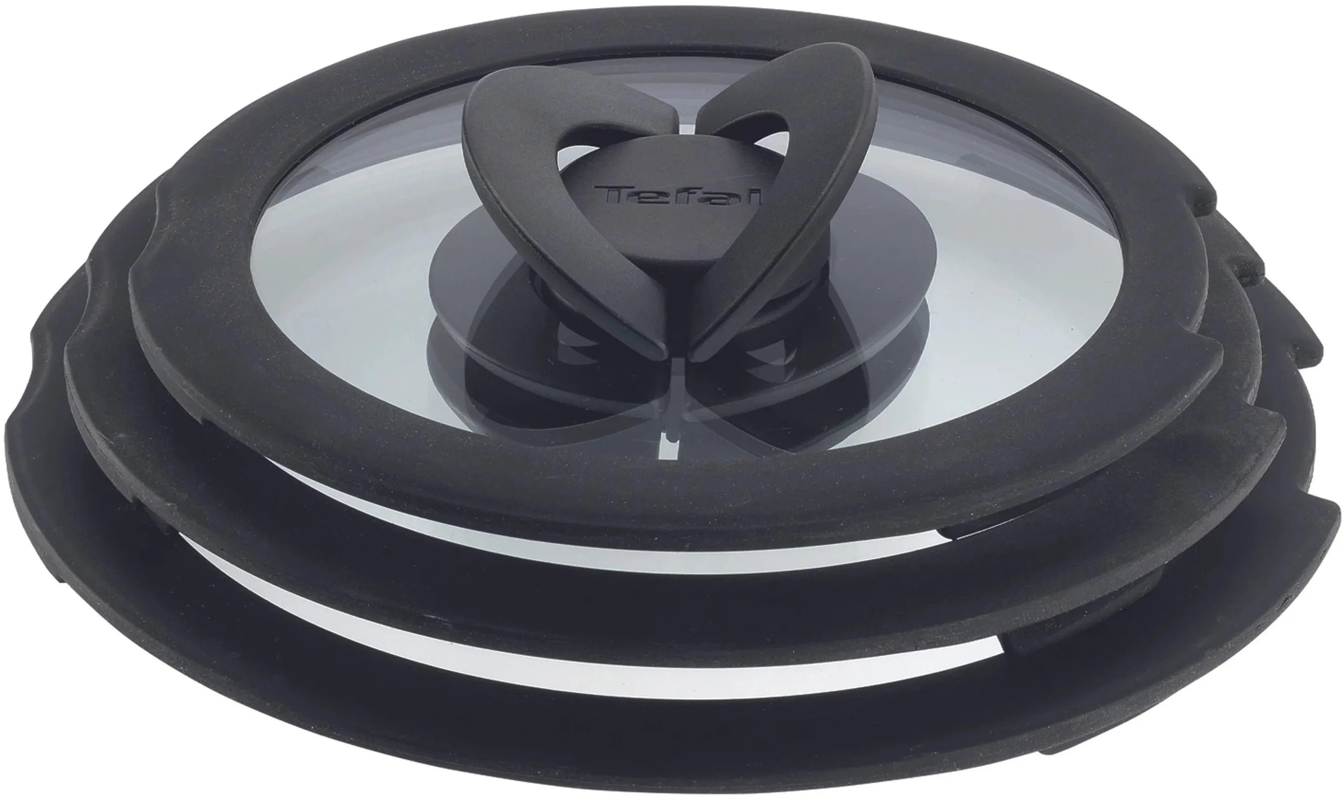 Кришка Tefal Ingenio 22см, скло, силікон, прозоро-чорний - 2