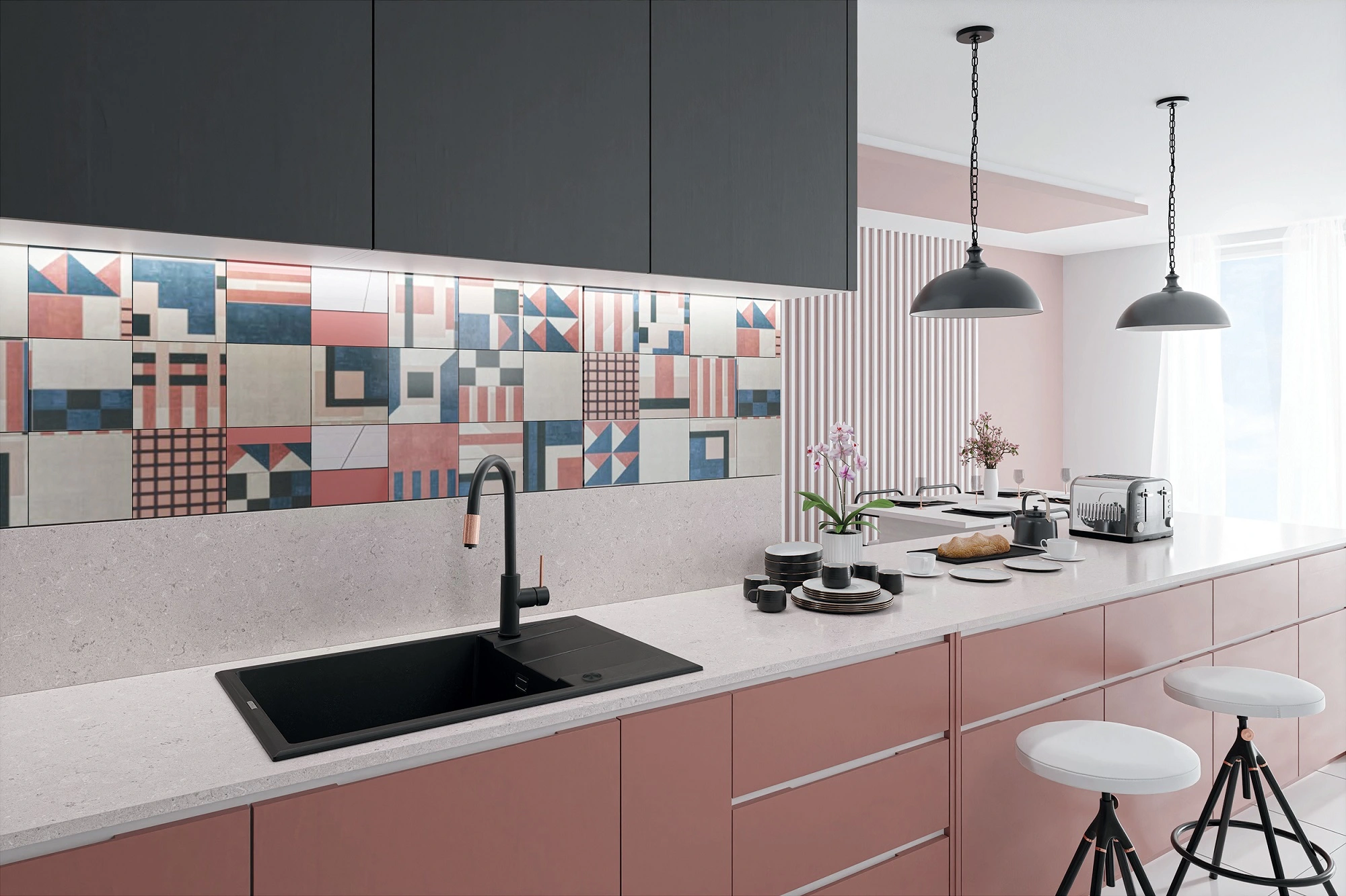 Змішувач для кухні Deante Aster, довжина виливу - 206мм, поворотний, 1+фільтр, чорний-мідь - 5