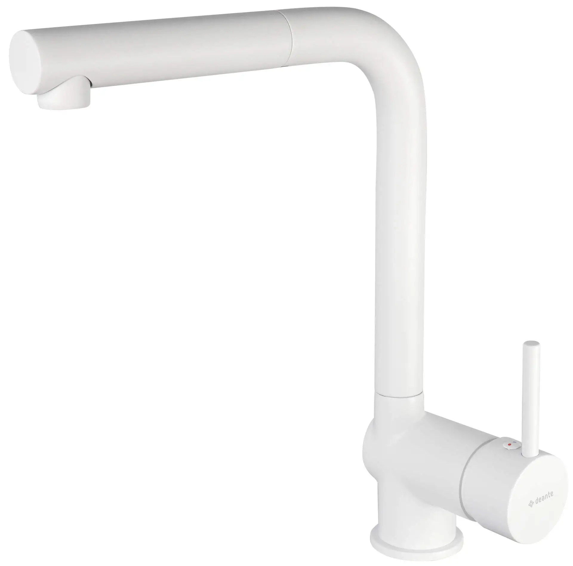 Змішувач для кухні Deante Aster, довжина виливу - 209мм, поворотний, витяжний, 1важіль, білий