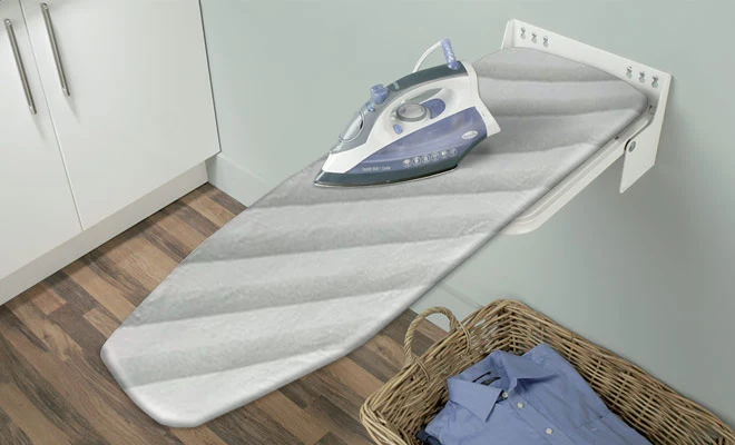 Дошка прасувальна настінна відкидна Ironfix білий чохол сірі смуги 56866700