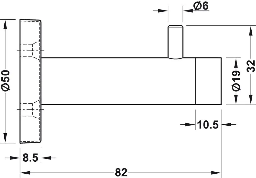 Стопор дверний настінний нержавіюча сталь золотий 19 мм 93713558 - 2