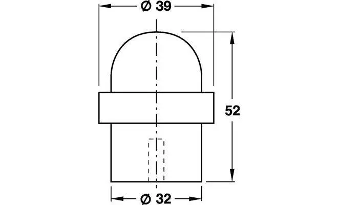 Стопор дверний для підлоги нержавіюча сталь 52мм D32х39мм 93752000 - 2
