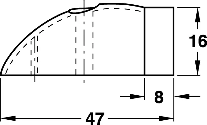 Стопор дверний для підлоги нержавіюча сталь 16 х 47 мм 93752050 - 2