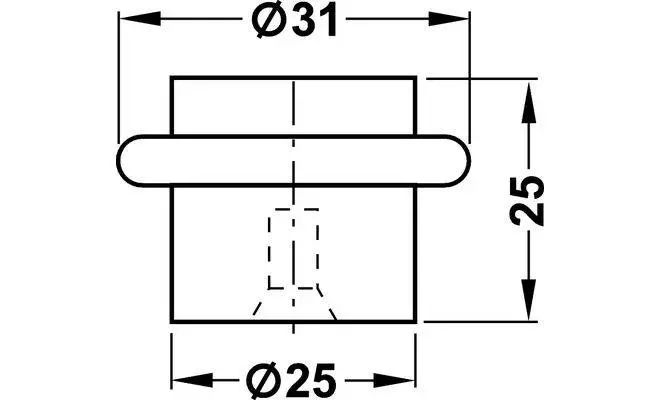 Стопор дверний для підлоги нержавіюча сталь 25 мм D25 31 мм 93752060 - 2