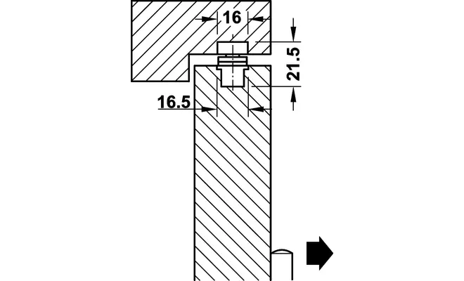 Дверний утримувач для прихованого монтажу алюміній сталь 93833000 - 2
