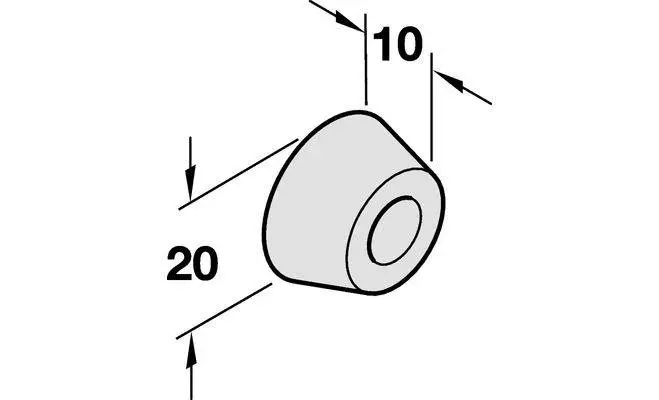 Стопор дверний настінний гумовий чорний D20 мм 10мм 40701930 - 2
