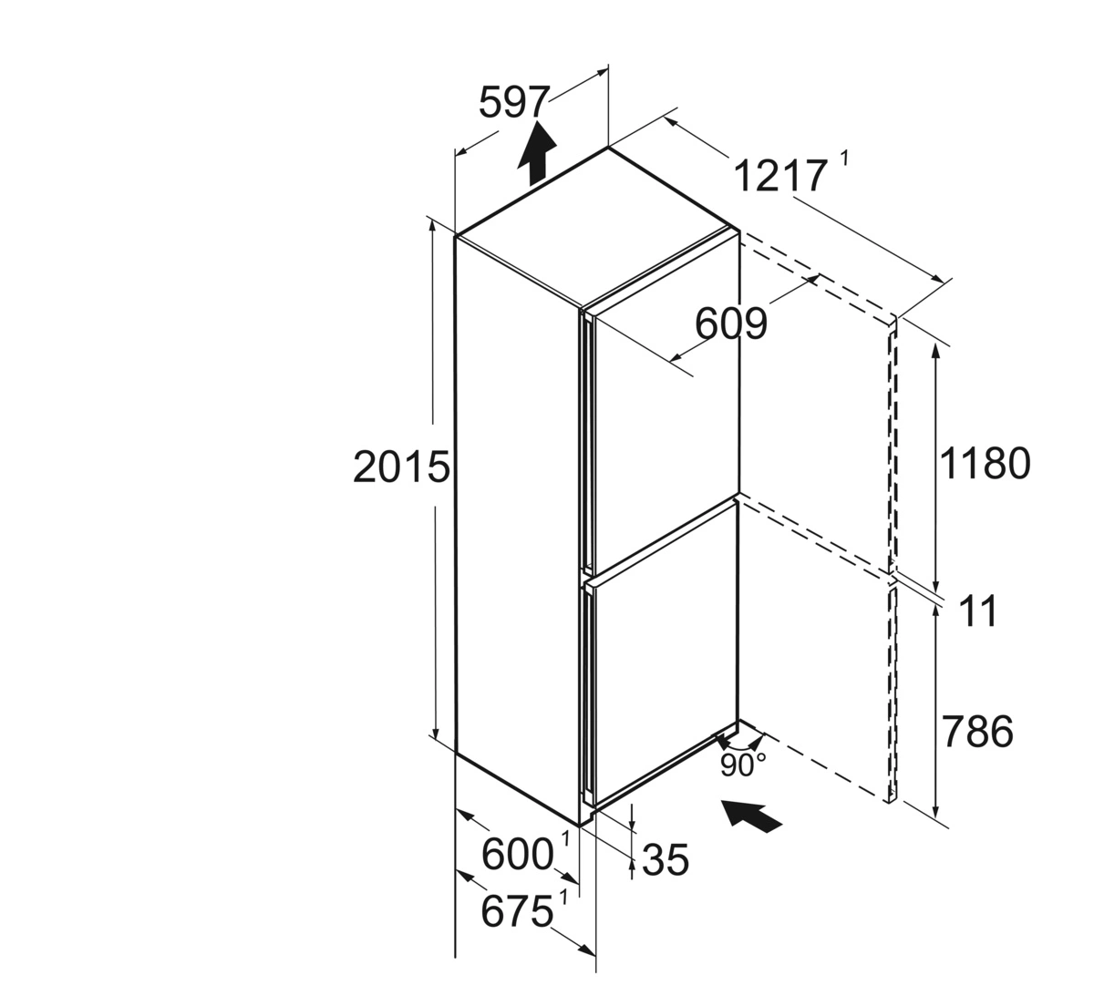 Холодильник Liebherr з нижн. мороз., 201.5x59.7х67.5, холод.відд.-266л, мороз.відд.-94л, 2дв., А+++, - 22