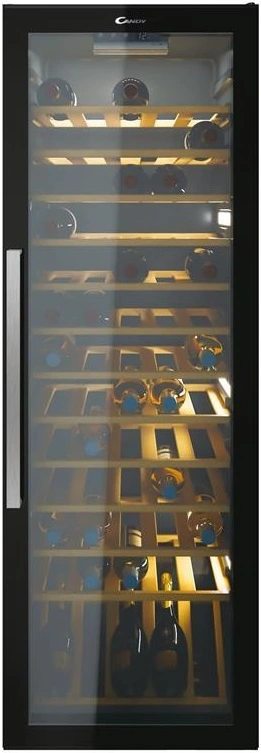Холодильник Candy для вина, 146x49х55, холод.отд.-198л, зон - 1, бут-82, ST, дисплей, черный
