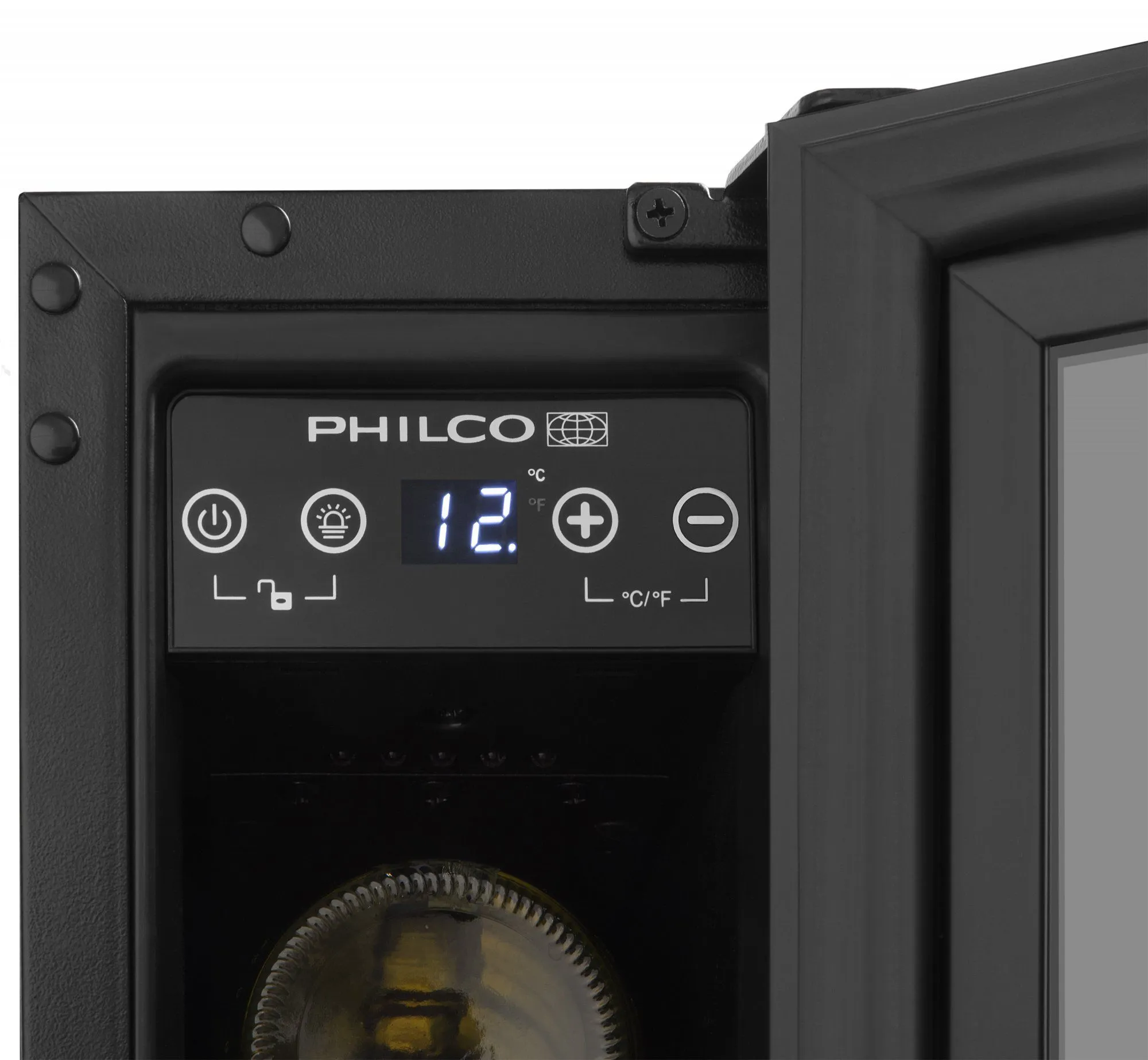 Холодильник Philco для вина, 81.3х57х52.5, холод.відд.-26л, зон - 1, бут-6, диспл, підсвітка, чорний - 2