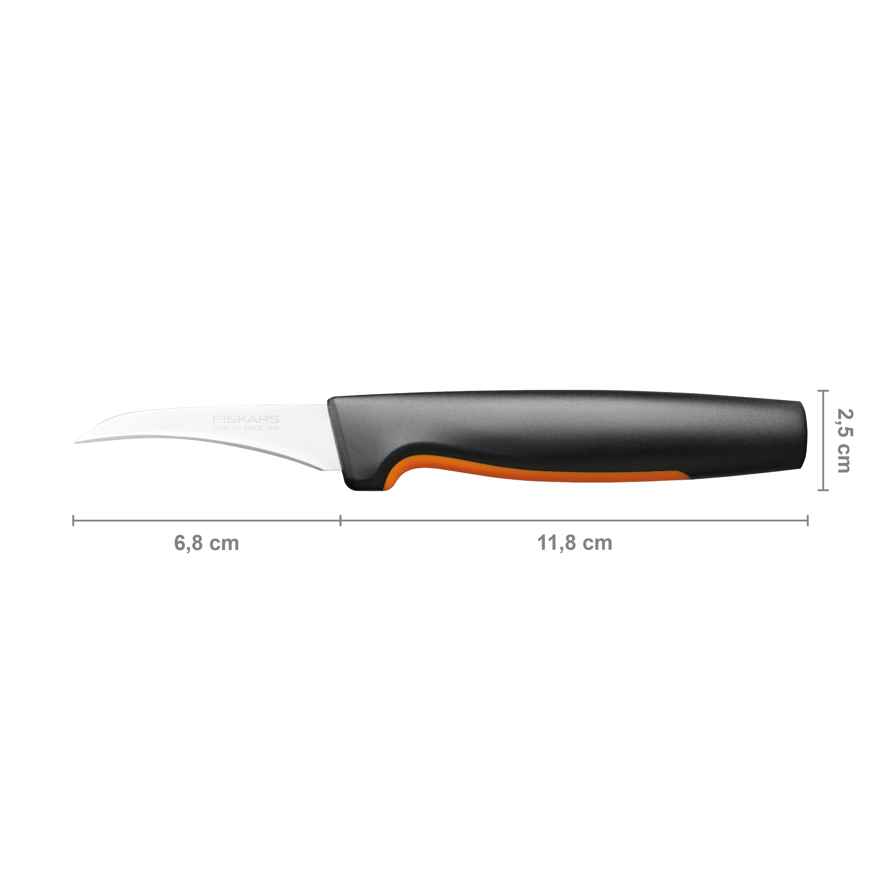 Кухонний ніж для овочів вигнутий Fiskars Functional Form, 6.8см, нержавіюча сталь, пластик, чорний - 5