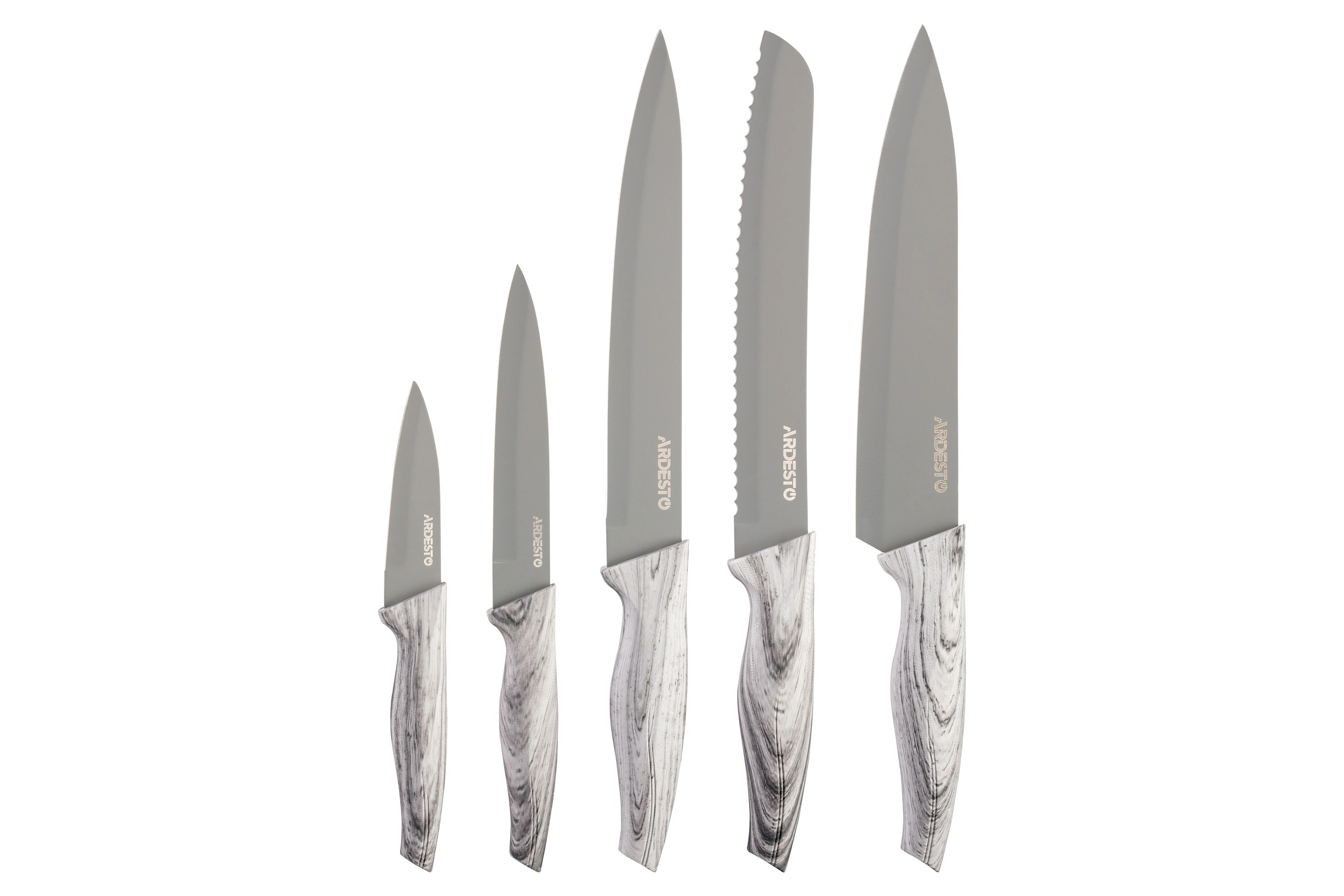 Набір ножів Ardesto Black Mars, 5 предметів, нержавіюча сталь, пластик