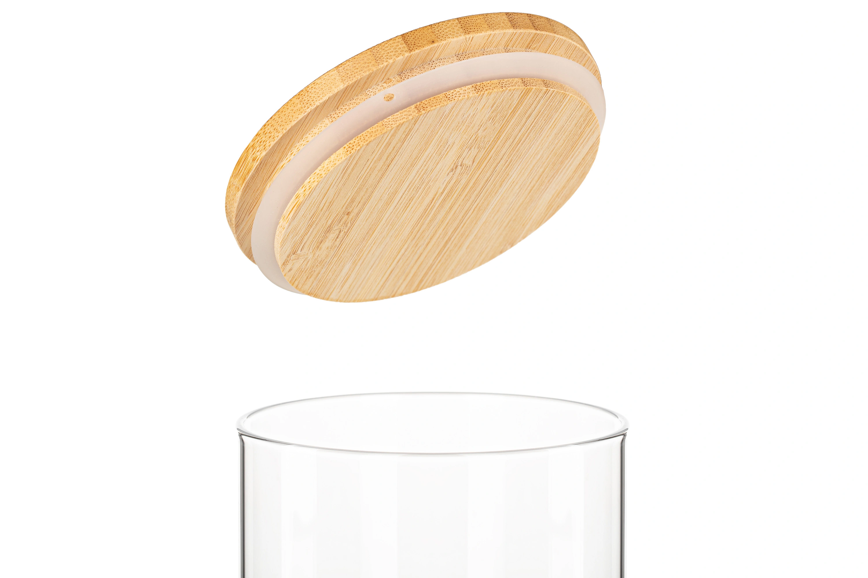 Банка для зберігання Ardesto Midori, 540мл, скло, бамбук, кругла, прозорий - 7