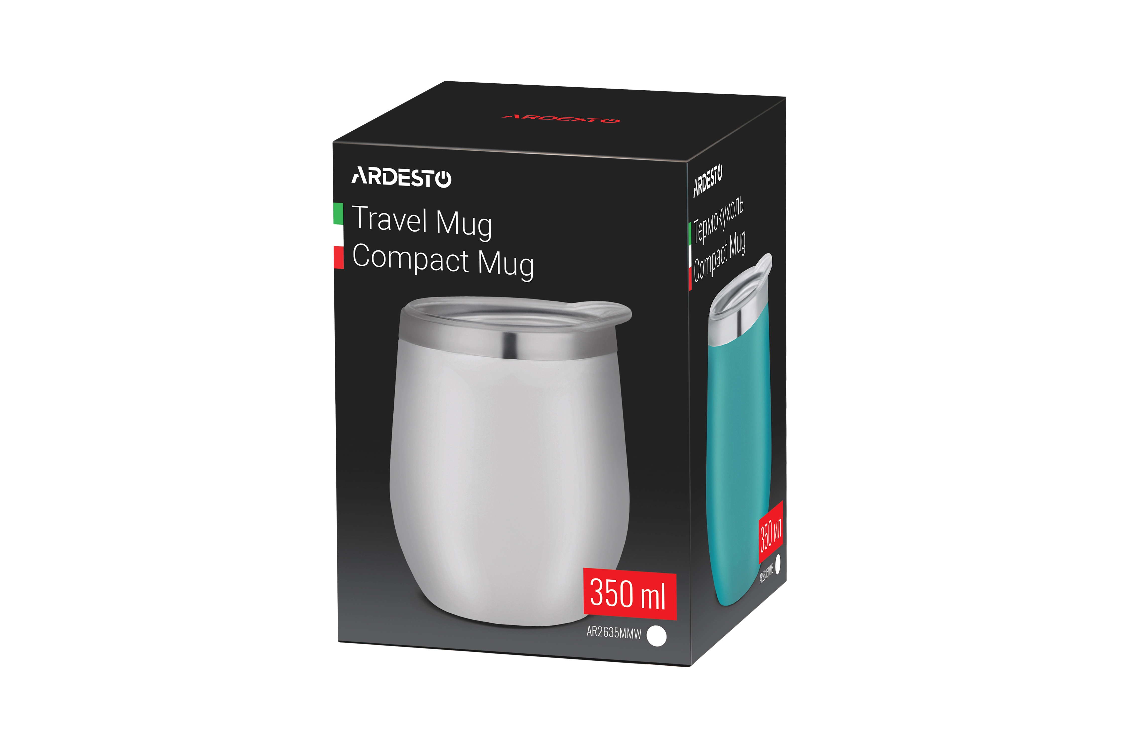 Термокухоль Ardesto Compact Mug, 350мл, нержавіюча сталь, білий - 5