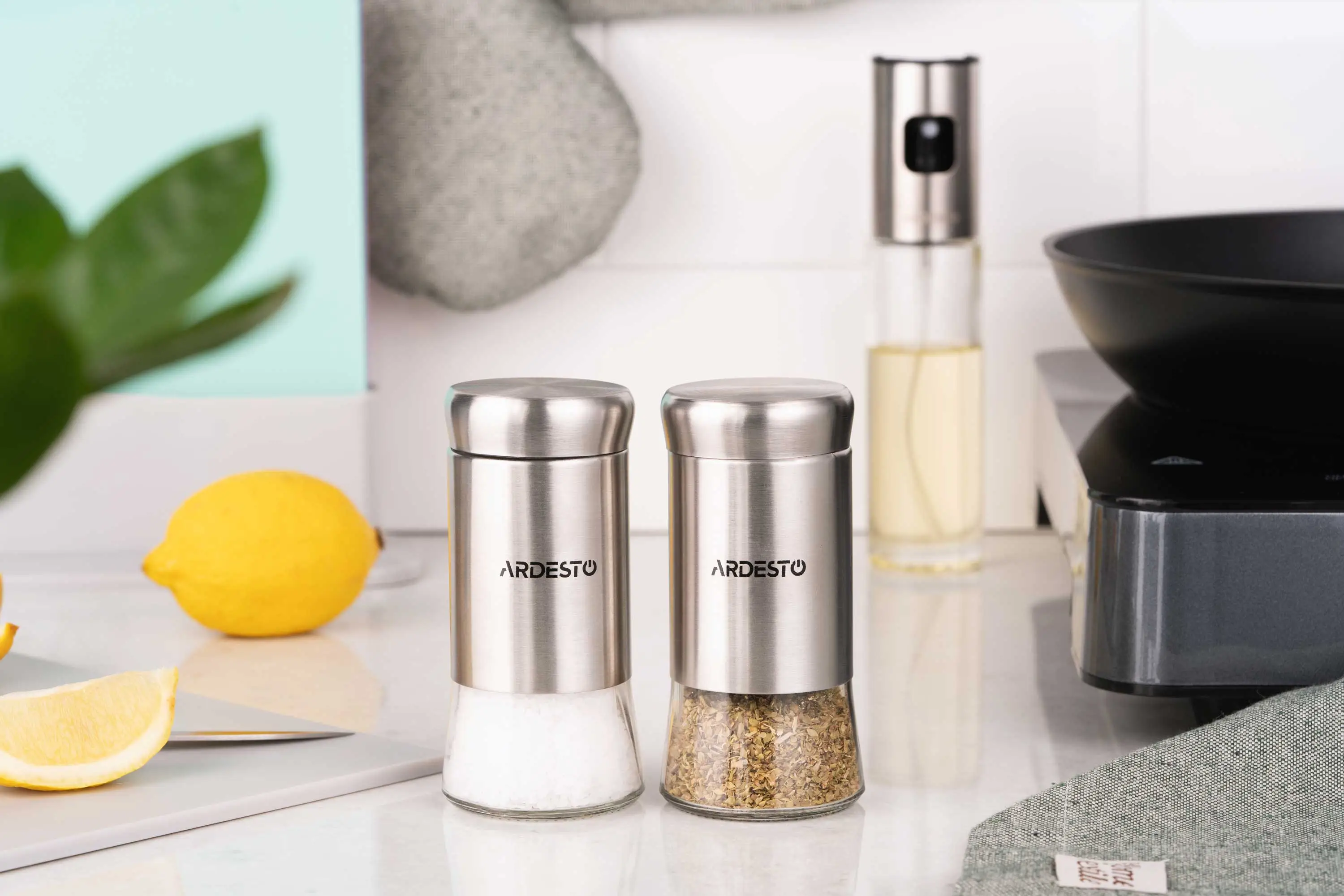 Набір ємностей для спецій Ardesto Gemini, 2х140мл, 2 предмети, нержавіюча сталь, скло, прозорий - 2