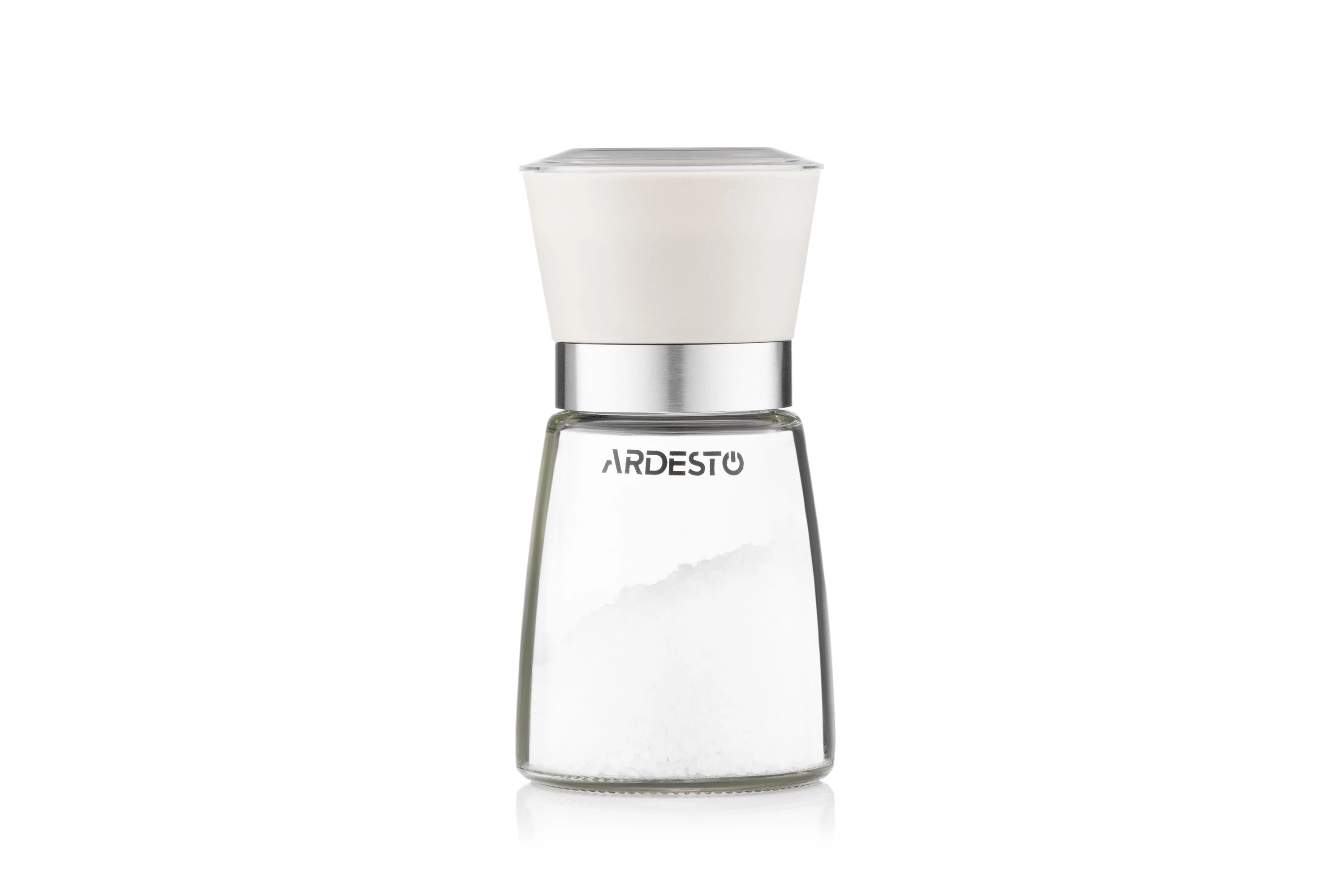 Млинок для солі та перцю Ardesto Gemini, 180мл, скло, пластик, прозорий, бежевий