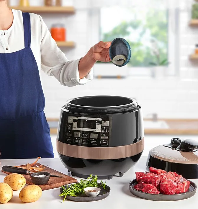 Мультиварка-скороварка Moulinex Quickchef, 1000Вт, чаша-5л, сенсорне керув., пластик, чорний - 6