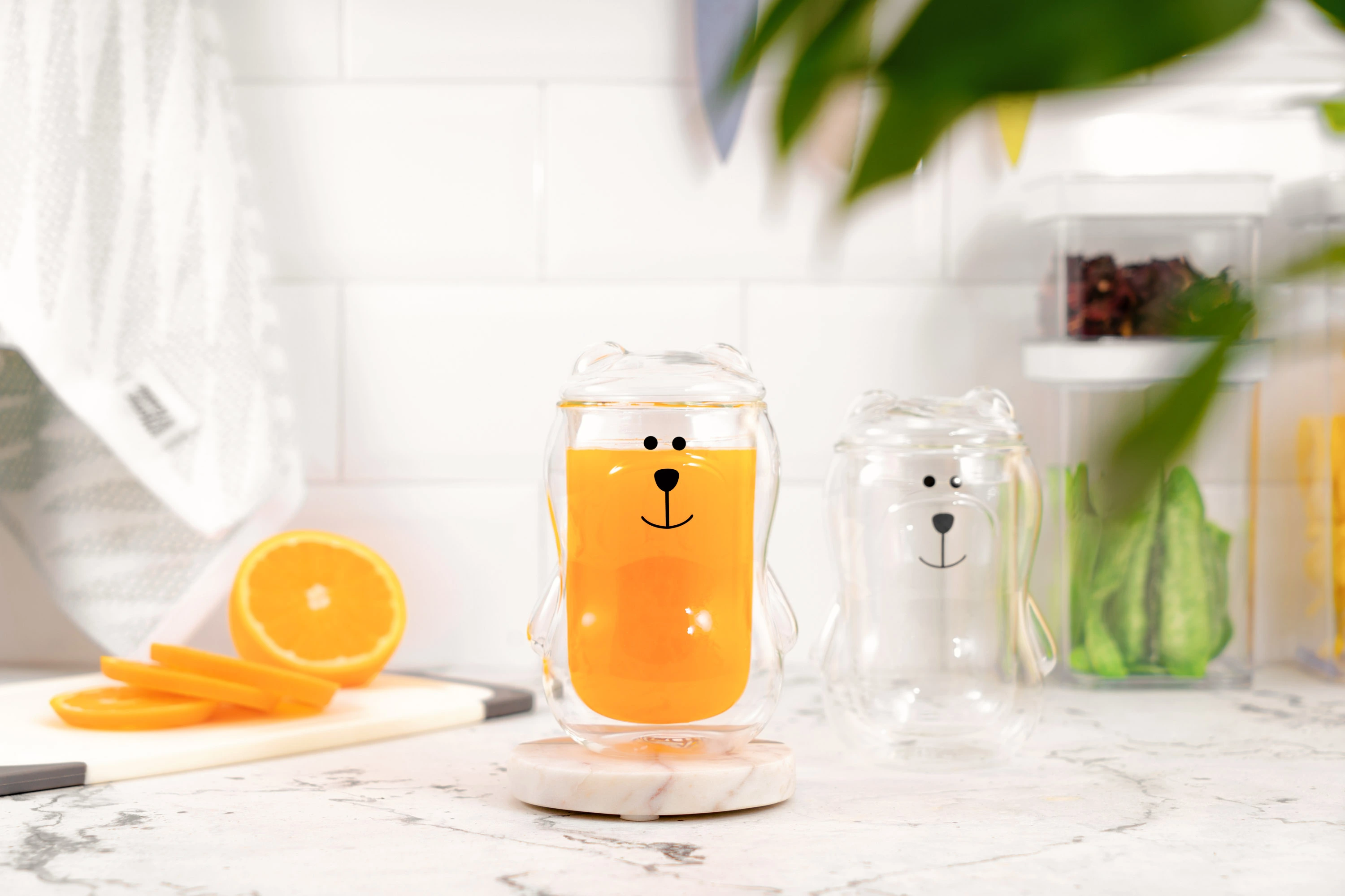 Набір чашок з кришкою з подвійними стінками Ardesto Animals, 300мл, 2шт, боросилікатне скло, прозори - 2