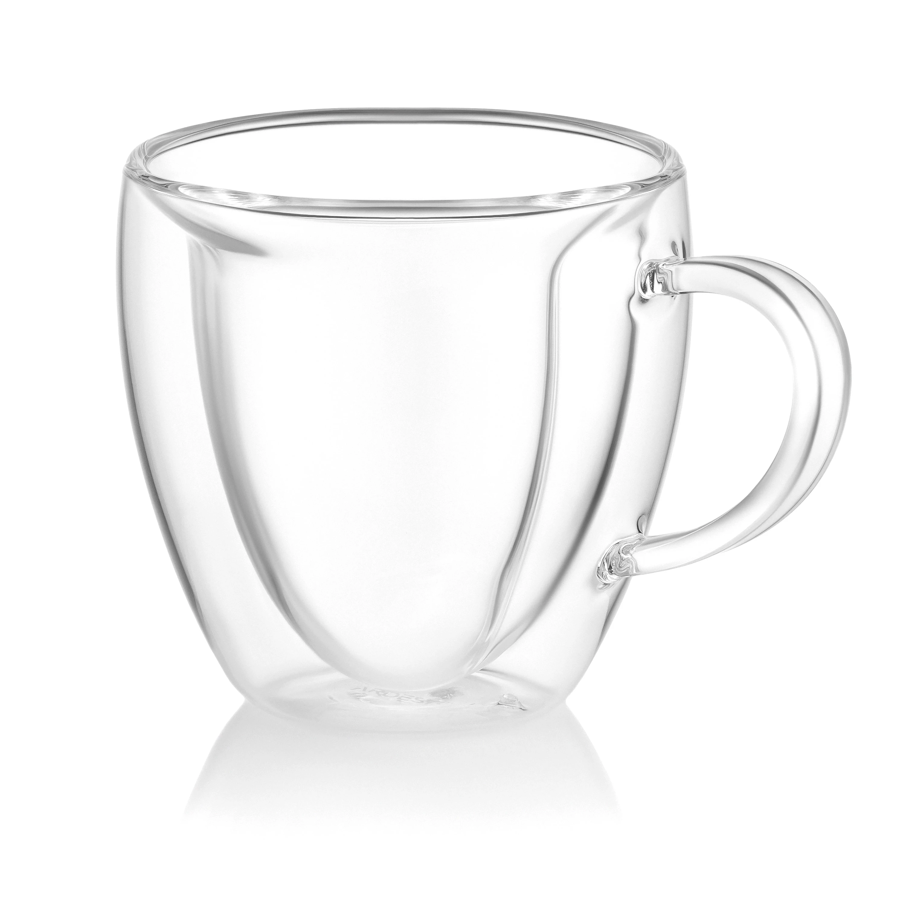 Набір чашок з ручками і подвійними стінками Ardesto, 330мл, 2шт, боросилікатне скло, прозорий