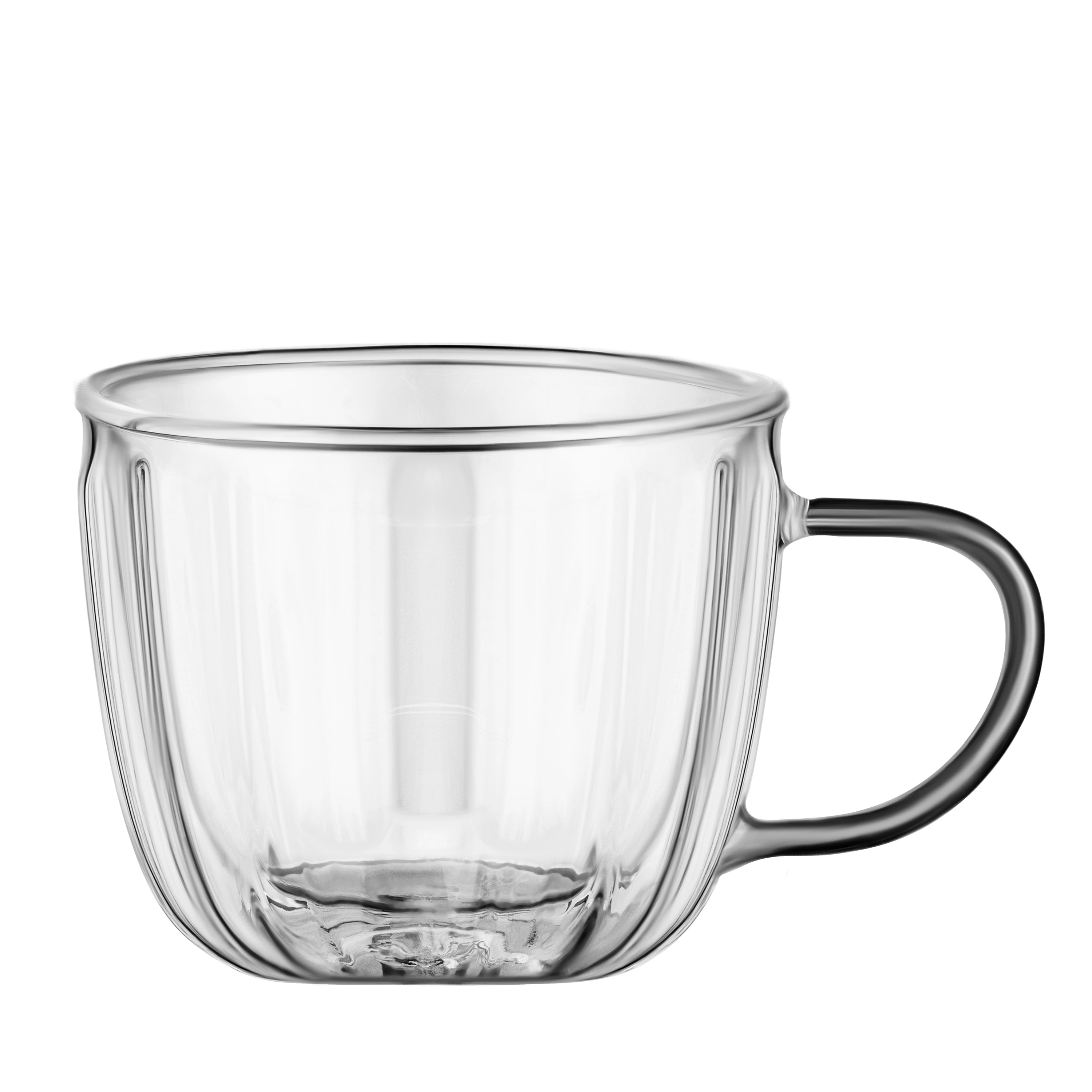 Набір чашок з ручками і подвійними стінками Ardesto 350мл, 2шт, боросилікатне скло, прозорий - 3