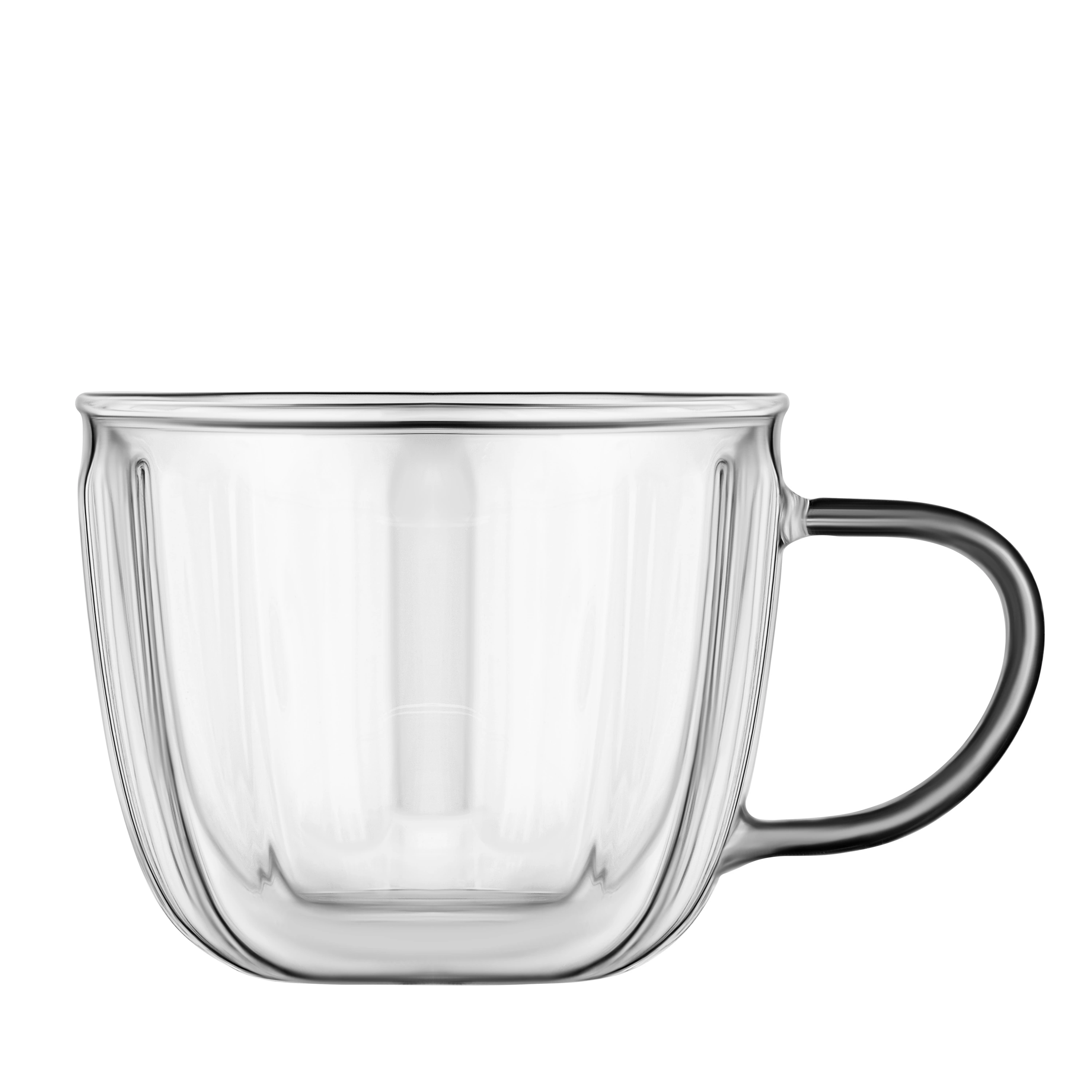 Набір чашок з ручками і подвійними стінками Ardesto 350мл, 2шт, боросилікатне скло, прозорий - 4