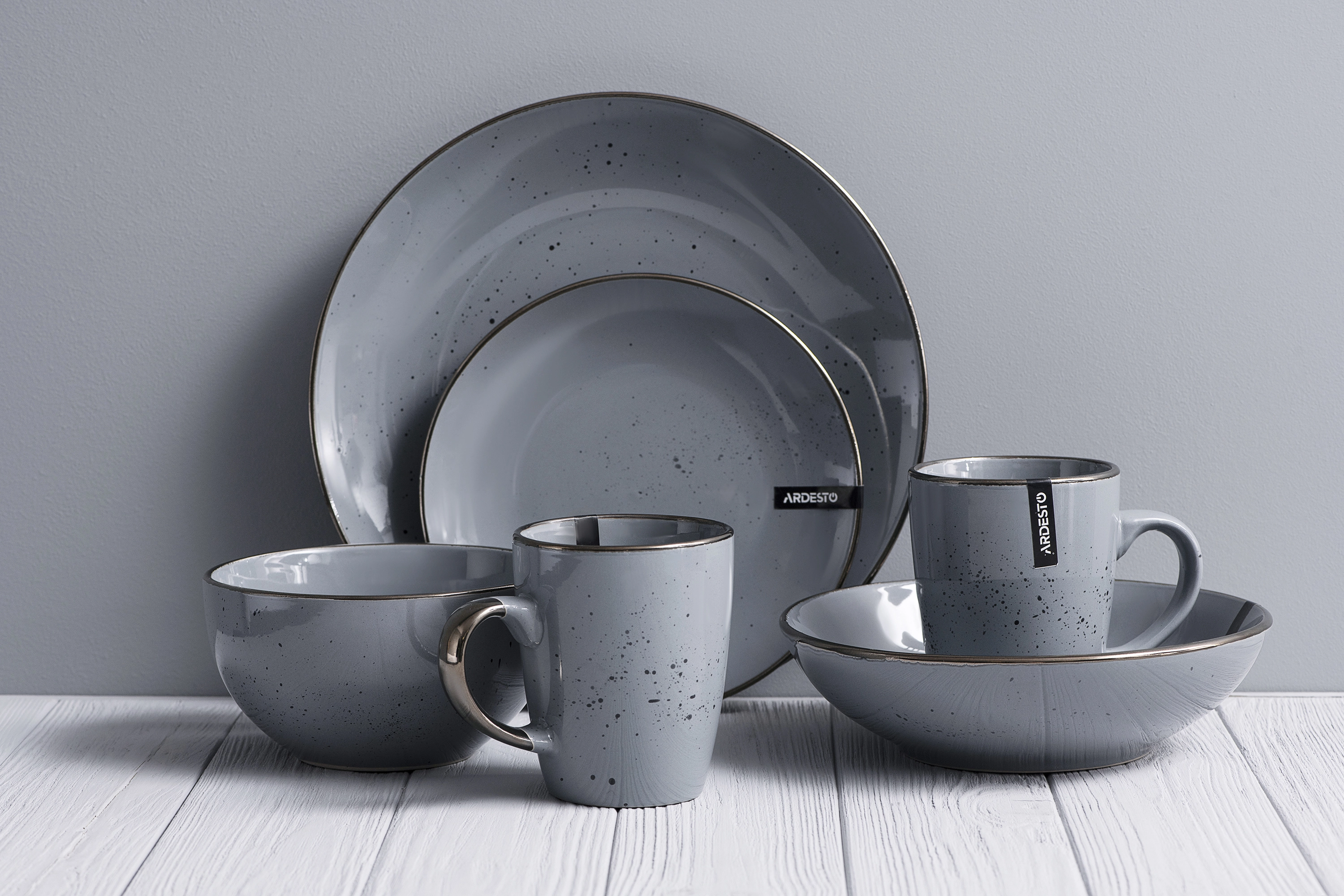 Чашка Ardesto Bagheria Grey, 360мл, кераміка, сірий - 2