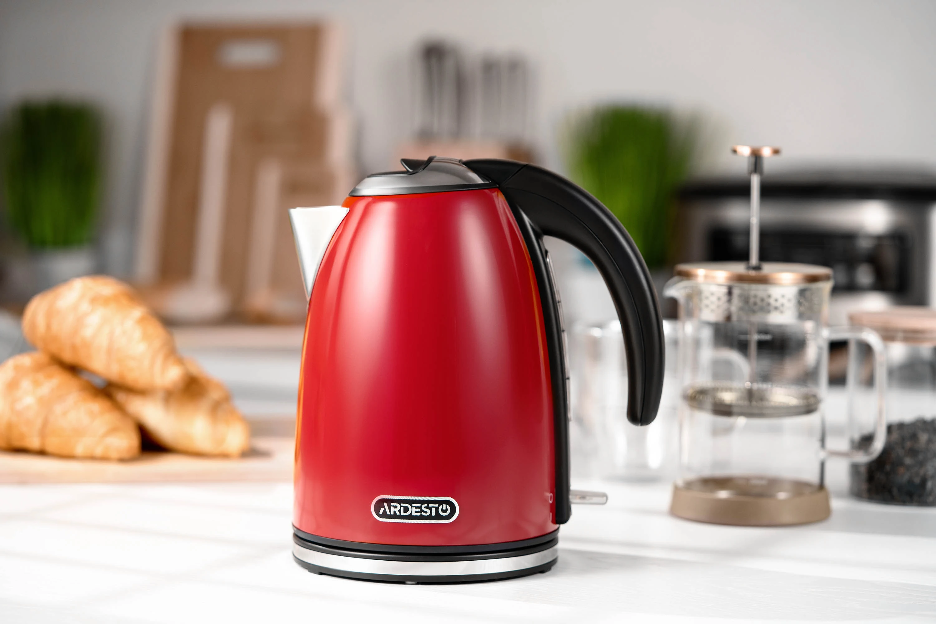Електрочайник Ardesto 1.7л, Strix, метал, червоний глянець - 2
