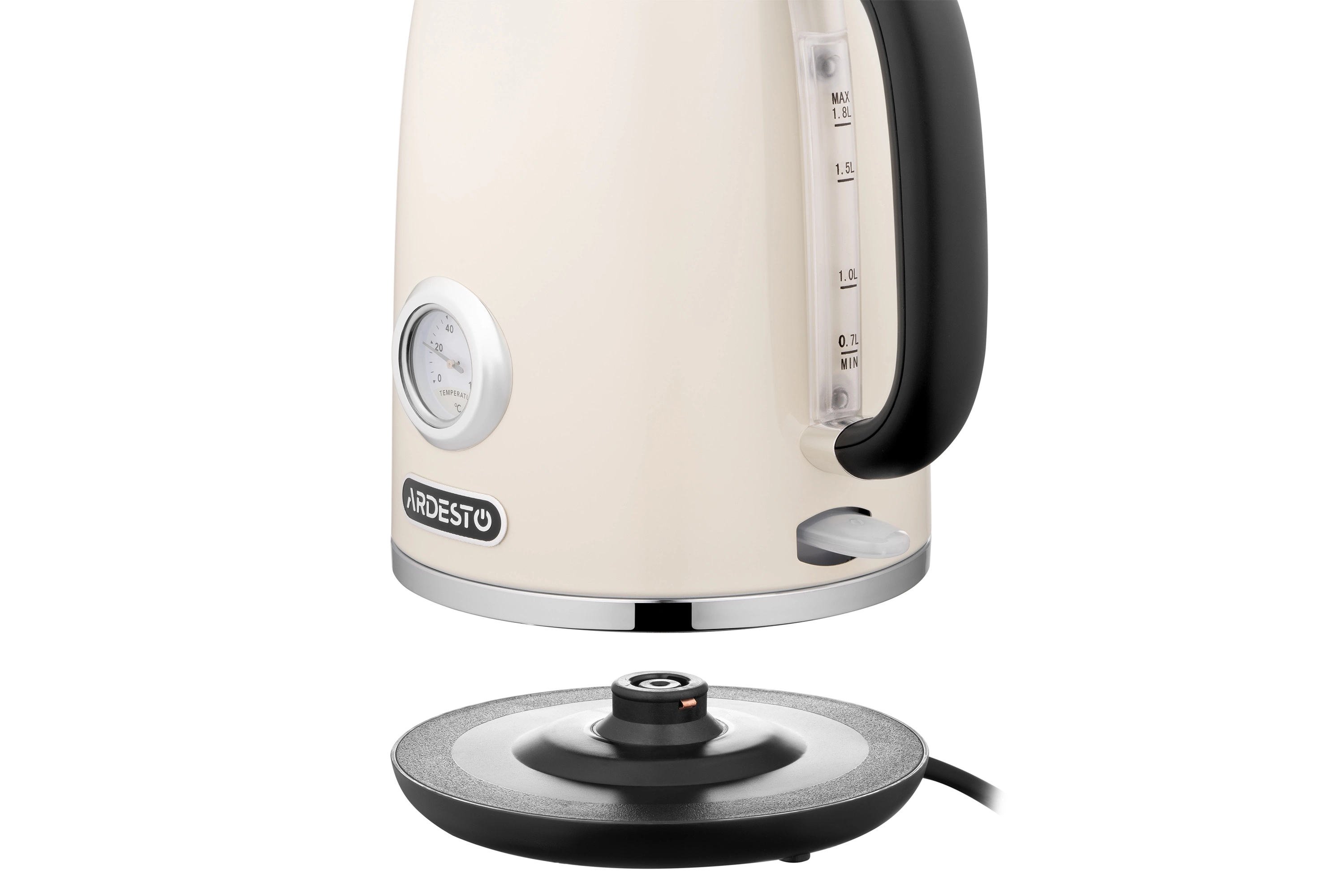 Електрочайник Ardesto Vintage Dream 1.8л, Strix, метал, бежевий матовий - 6