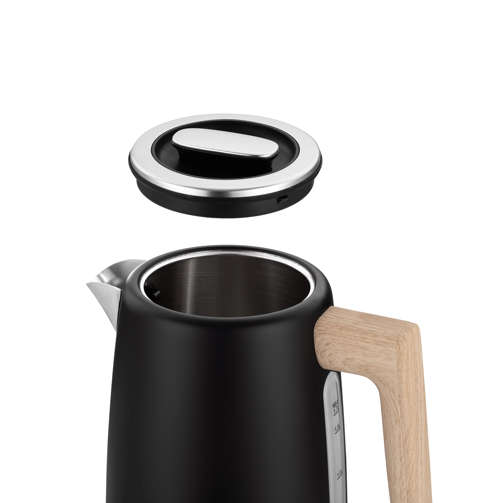 Електрочайник Ardesto EKL-F420BWD, 1.7л, метал, мат, Strix, чорний - 2