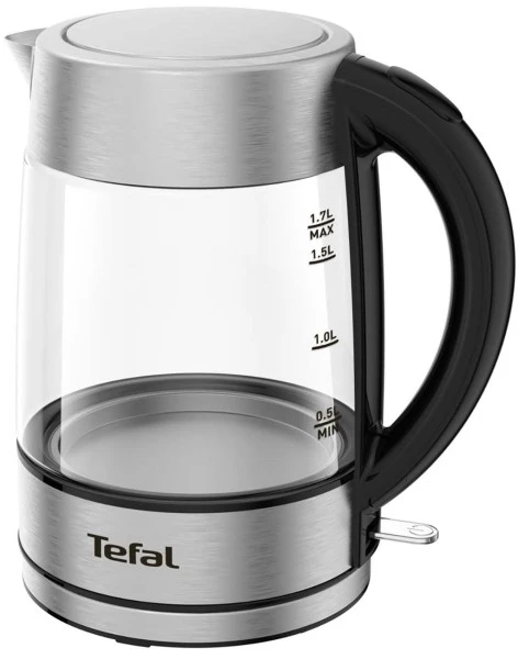 Електрочайник Tefal Glass Kettle 1.7л, скло, з підсвіткою, сріблясто-чорний