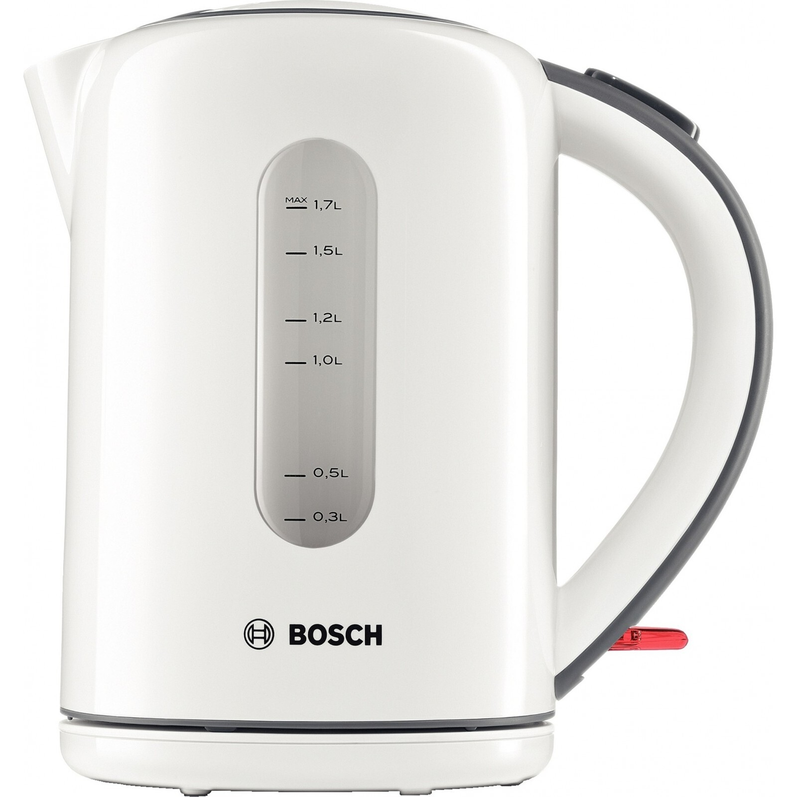 Електрочайник Bosch 1.7л, пластик, сіро-білий