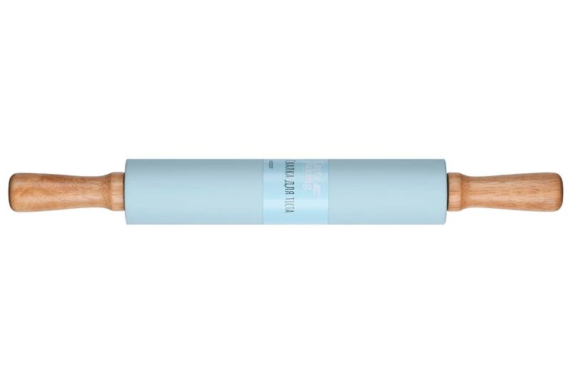 Скалка для тіста Ardesto Tasty baking, 43.5см, силікон, дерево, блакитний