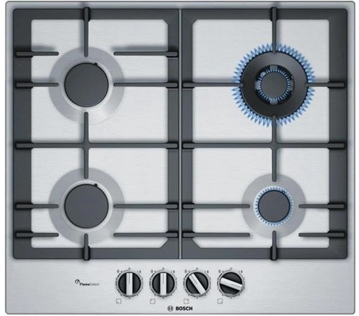 Варочная поверхность Bosch газовая, 60см, чугун, нерж, чугун, нерж