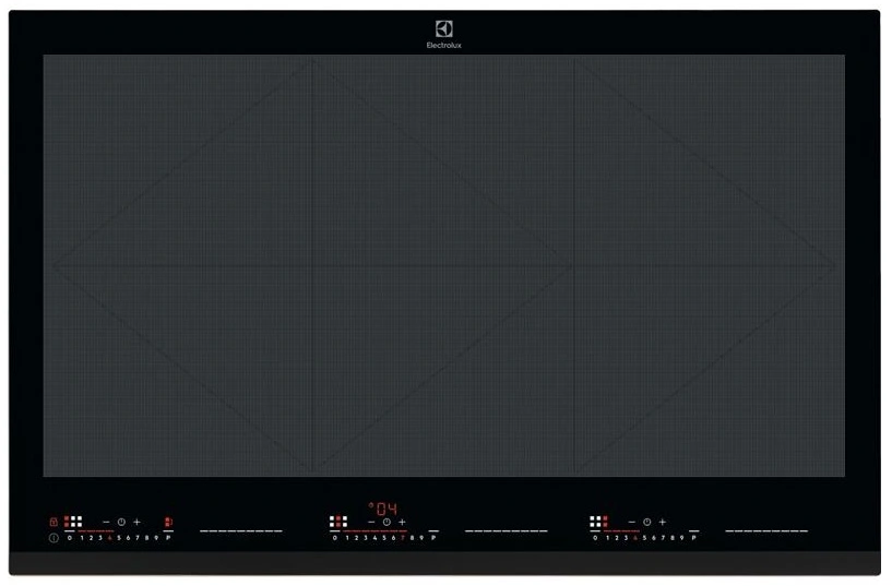 Варильна поверхня Electrolux індукційна, 80см, розширена зона, Hob2Hood, 6 конфорок, чорний