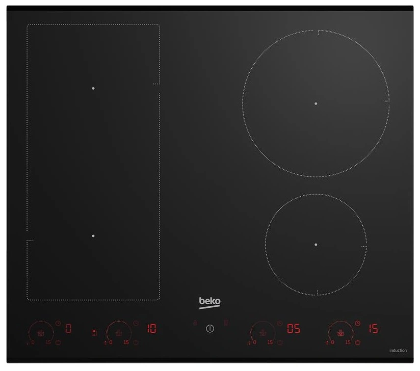 Варочная поверхность Beko индукционная, 60см, расширенная зона, черный