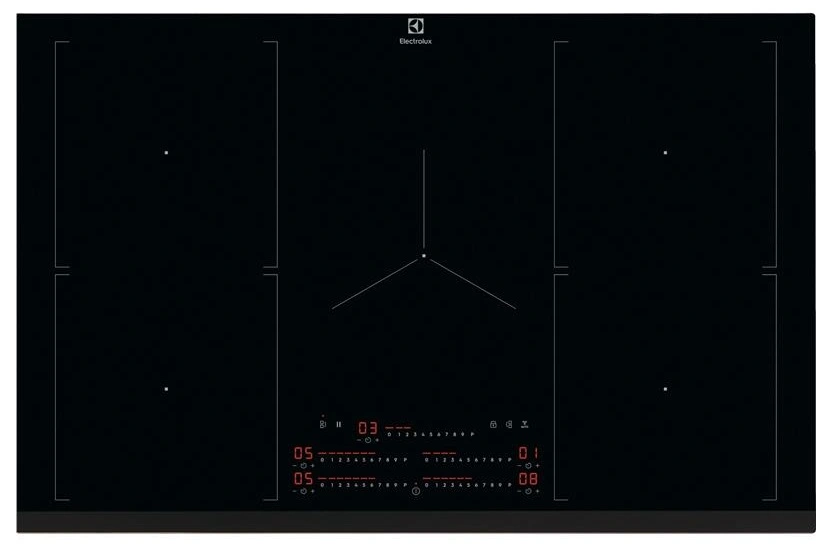 Варочная поверхность Electrolux индукционная, 80см, расширенная зона, Hob2Hood, черный