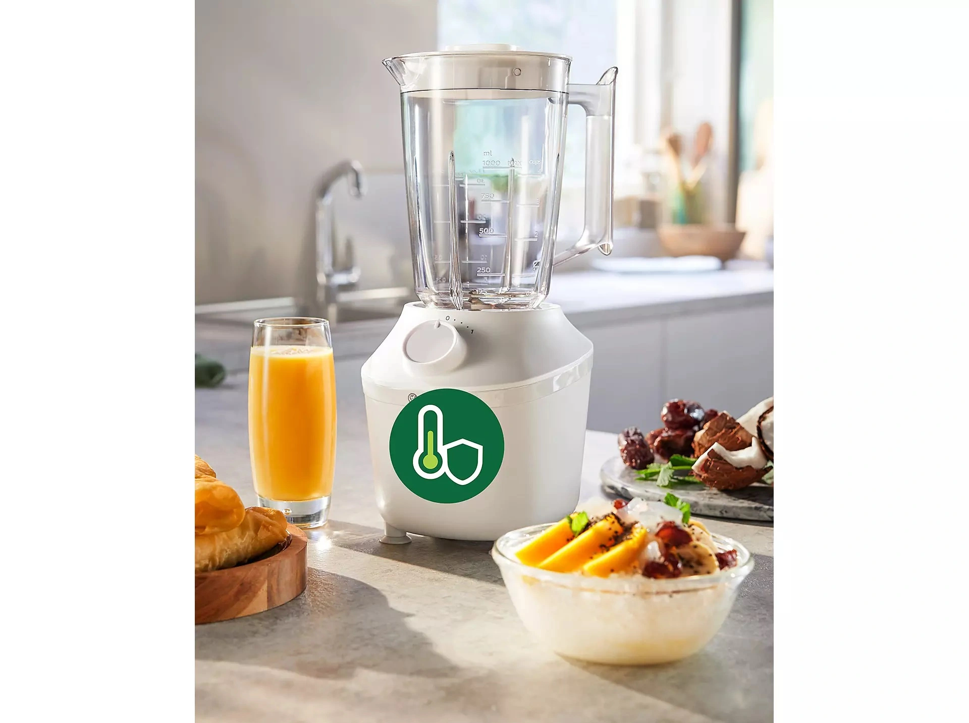 Блендер Philips стаціонарний 3000 series 450Вт, чаша-1900мл, чопер, імпульсний режим, білий - 8