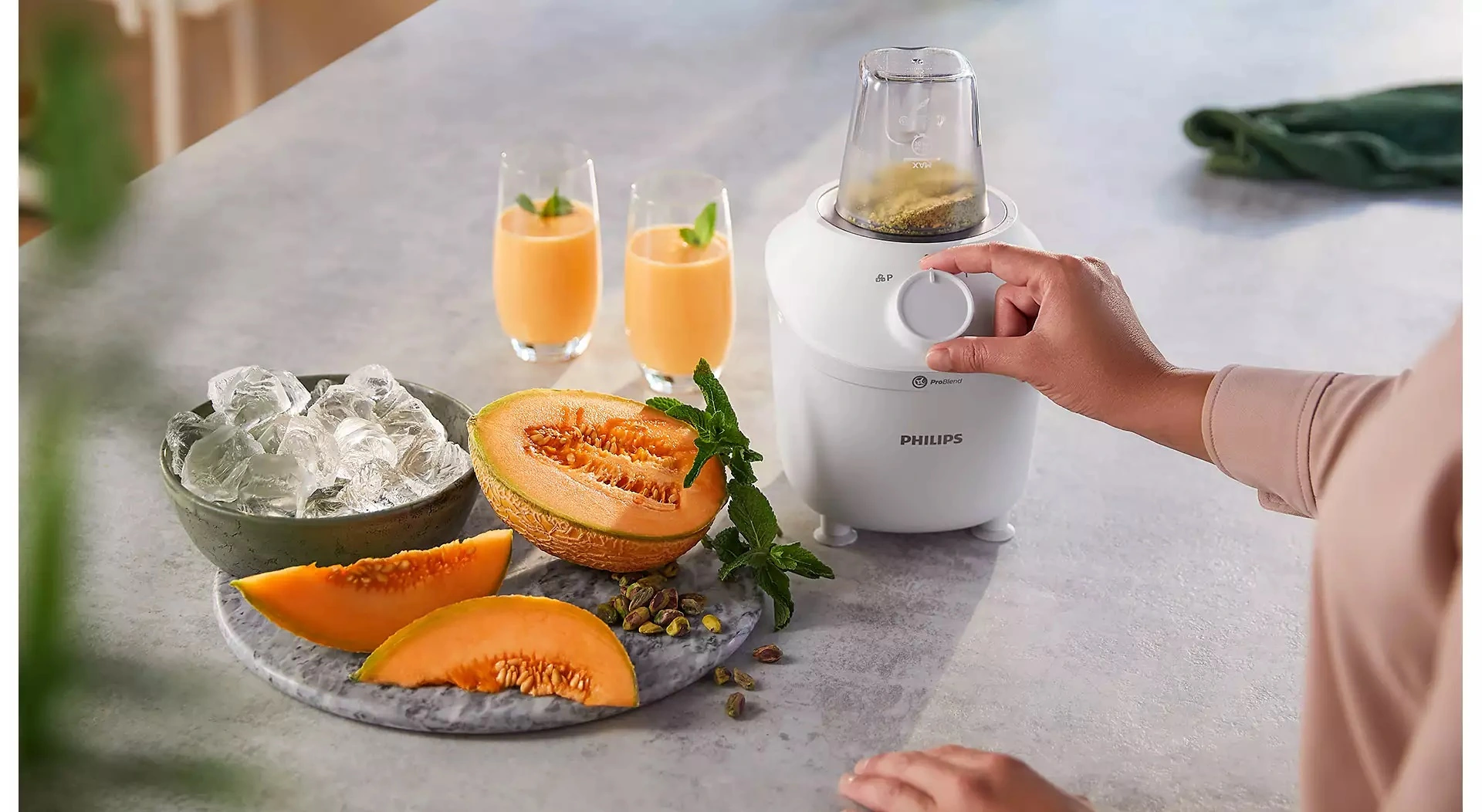 Блендер Philips стаціонарний 3000 series 450Вт, чаша-1900мл, чопер, імпульсний режим, білий - 12