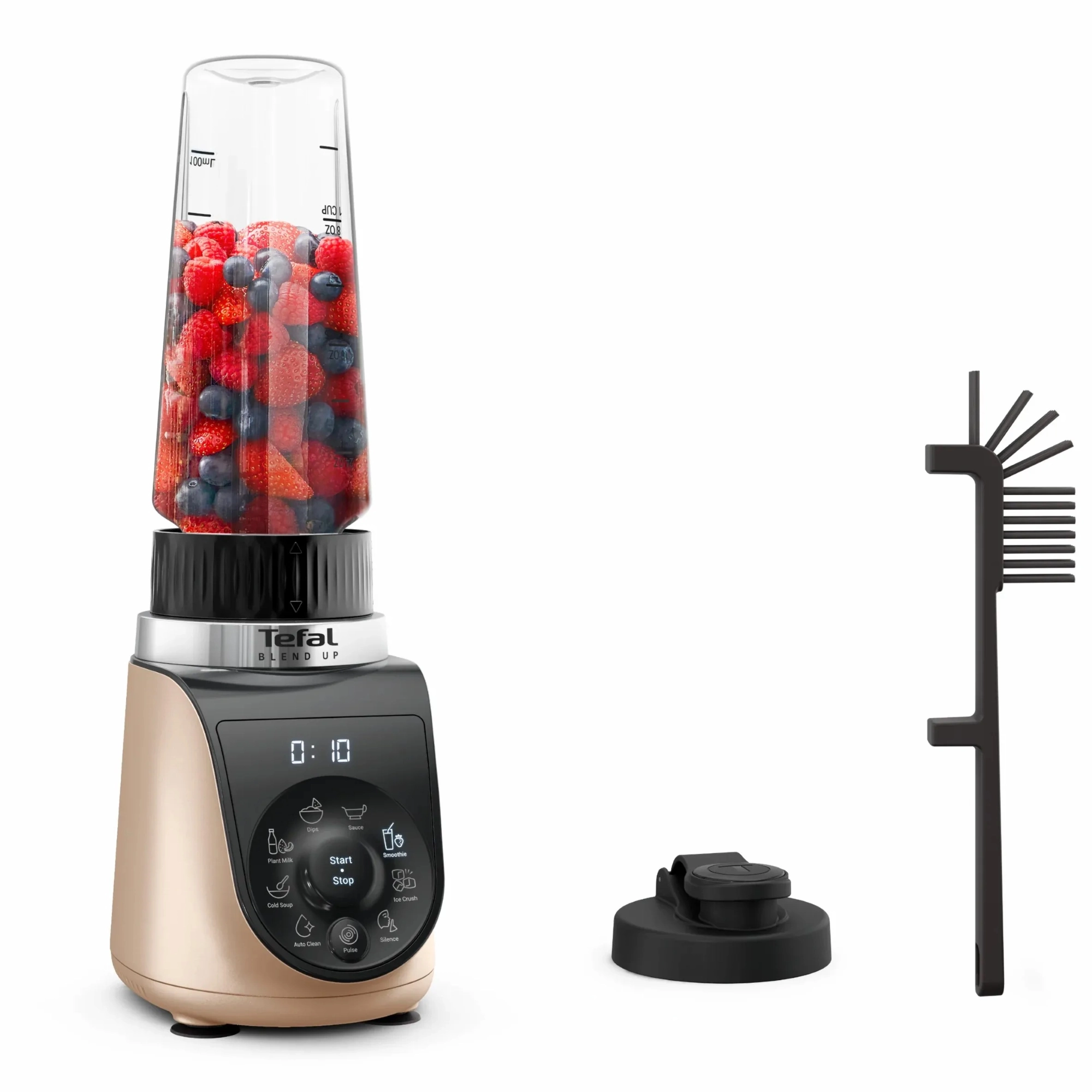 Блендер Tefal стаціонарний Blend UP, 1000Вт, чаша-700мл, тритан, чорно-золотистий - 2
