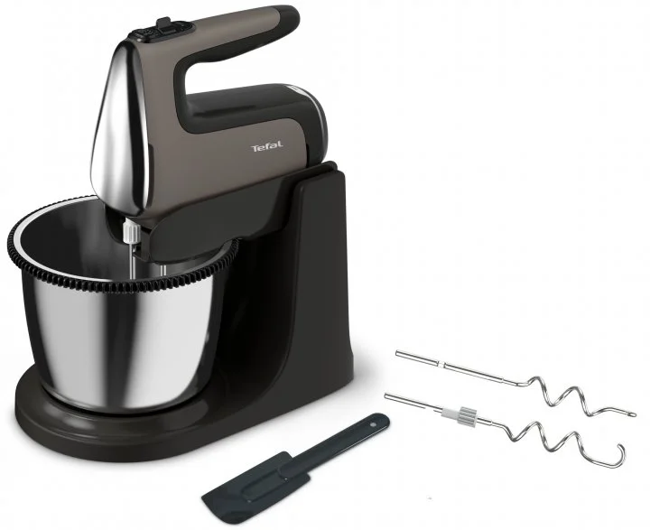 Міксер Tefal стаціонарний Powermix Silence 600Вт, насадки-4, чаша-метал, 2, 5л, турборежим, сіро-чор - 2